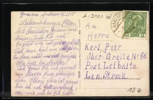 AK St. Pölten /N.-Oe., Hotel Kaiserin von Oesterreich, K. K. Staatsbahnhof, K. K. Kreisgericht