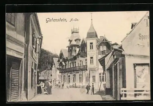 AK Gutenstein /N.-Ö., Strassenpartie am Hotel Baren