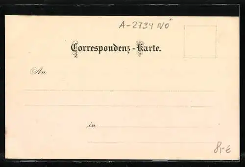 Lithographie Puchberg am Schneeberg, Besucher am Hotel Hochschneeberg