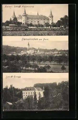 AK Steinakirchen am Frost, Kaiserliches Schloss Wolfpassing, Teilansicht, Schloss Ernegg