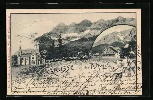 AK Ramsau, Ramsauhof und Dachstein mit Austria-Hütte