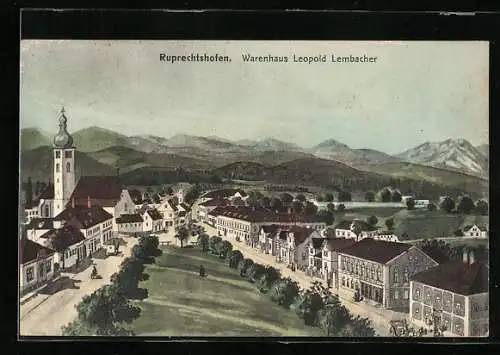 AK Ruprechtshofen, Ortspartie mit Warenhaus Leopold Lembacher