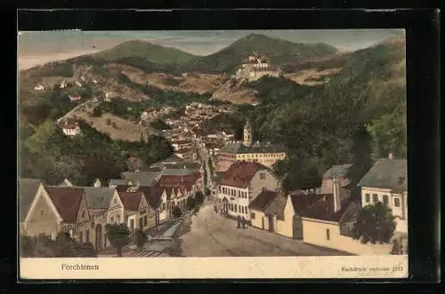 AK Forchtenau, Strassenpartie aus der Vogelschau