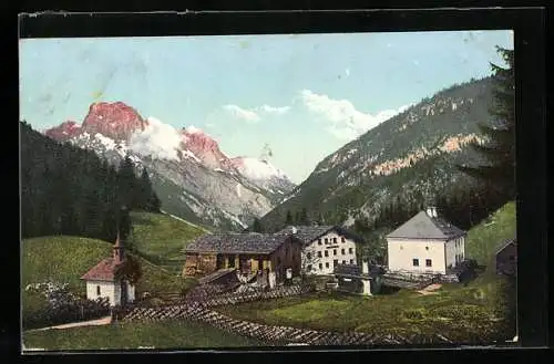 AK Weissbach bei Lofer, Hirschbühel, Ortsansicht g. d. Mühlsturzhörner