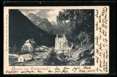 AK Kirchenthal, Ortspartie mit Kirche