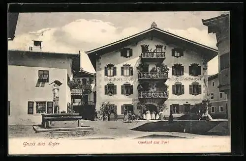 AK Lofer /Pinzgau, Blick auf den Gasthof zur Post