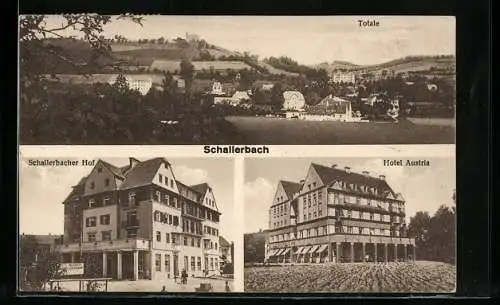 AK Schallerbach, Gesamtansicht, Schallerbacher Hof und Hotel Austria