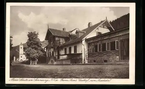 AK Maria Schutz a. S., Franz Auer`s Gasthof zum Auerhahn