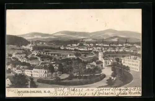 AK Mauer-Öhling /N.-Ö., Teilansicht aus der Vogelschau