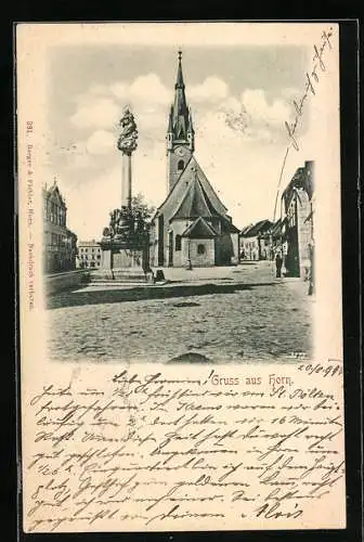 AK Horn, Denkmal an der Kirche