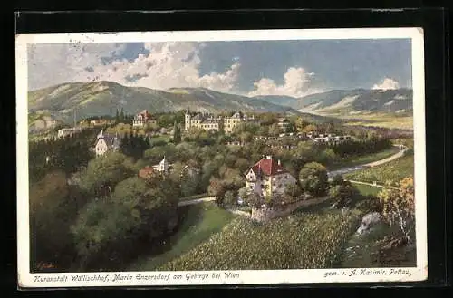 Künstler-AK Maria Enzersdorf am Gebirge, Die Kuranstalt Wällischhof