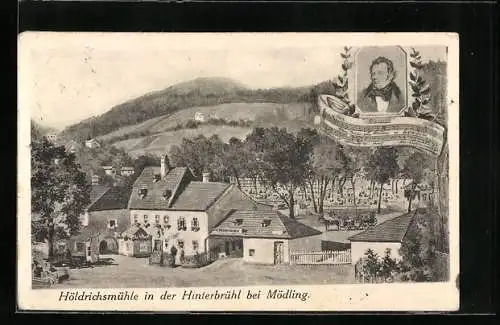 Künstler-AK Hinterbrühl bei Mödling, Blick auf die Holdrichsmühle