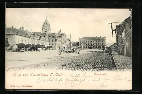 AK Korneuburg /N.-Oestr., Blick über den Hauptplatz