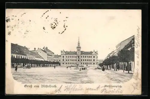 AK Mistelbach, Blick über den Rathausplatz