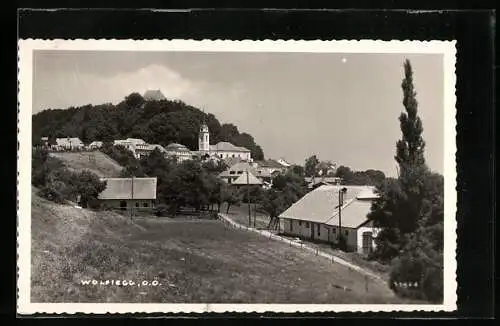 AK Wolfsegg /O.Ö., Ortsansicht vom Ortsrand aus