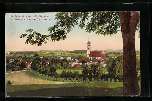 AK St. Georgen /Salzkammergut, Blick vom Kalvarienberg