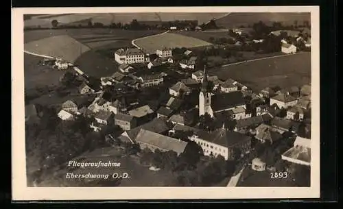 AK Eberschwang, Ortsansicht vom Flugzeug aus