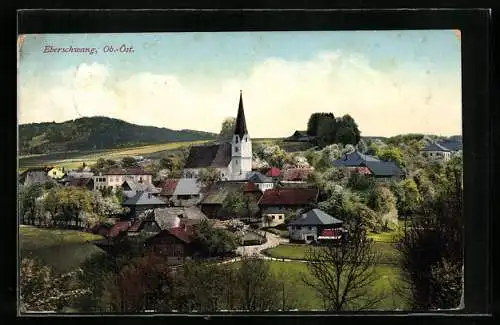 AK Eberschwang, Ortsansicht mit Kirche