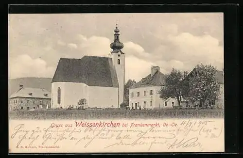 AK Weissenkirchen, Kirche mit Häusern
