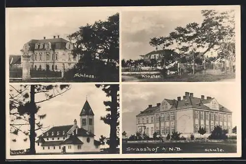 AK Strasshof a. N.B., Schloss, Kloster, Kirche, Schule