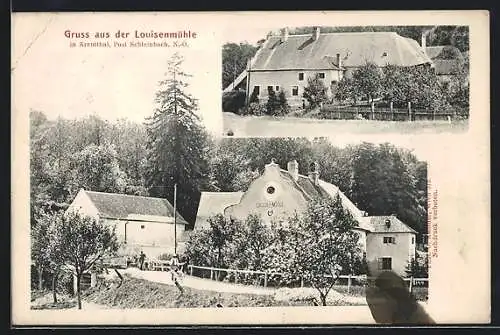 AK Schleinbach, Gasthaus Louisenmühle im Kreutthal