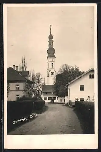AK Geinberg /O.-D., Blick zum Kirchturm