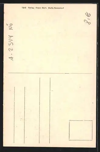 AK Maria-Enzersdorf, Strassenpartie mit Hinweis-Schild für Automobile