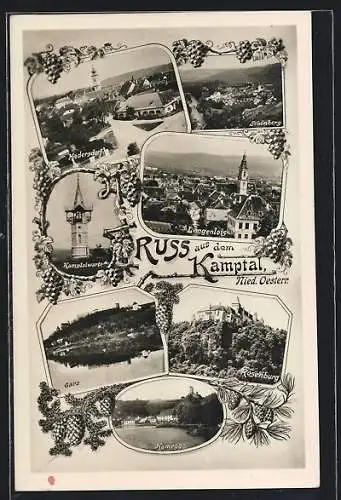 AK Hadersdorf, Kamptal m. Schönburg, Kamptalwarte, Gars u. Rosenburg