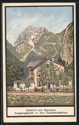 AK Obertraun am Hallstättersee, Gasthof zum Saarstein von J. u. Th. Binder