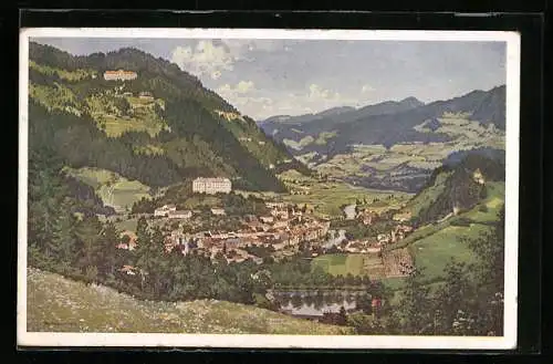 AK Murau, Panorama mit Landes-Sonnenheilstätten Stolzalpe