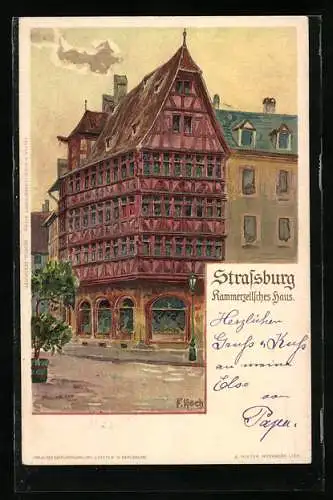 Künstler-AK F. Hoch: Strassburg, Das kammerzellsche Haus