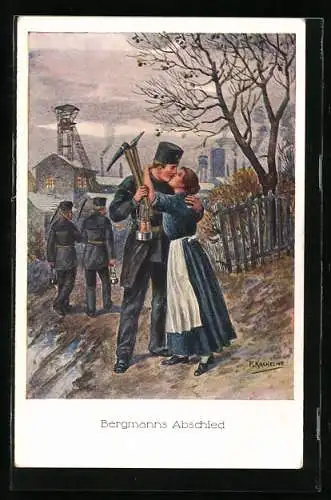 Künstler-AK Friedrich Kaskeline: Bergmanns Abschied