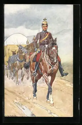 Künstler-AK Ludwig Koch: Soldat auf seinem Pferd
