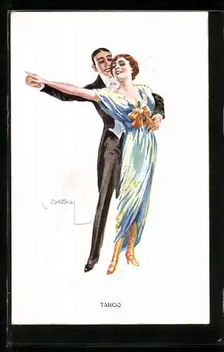 Künstler-AK Luis Usabal: Paar tanzt Tango
