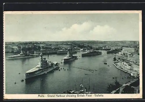 AK Valletta, Grand Harbour showing British Fleet