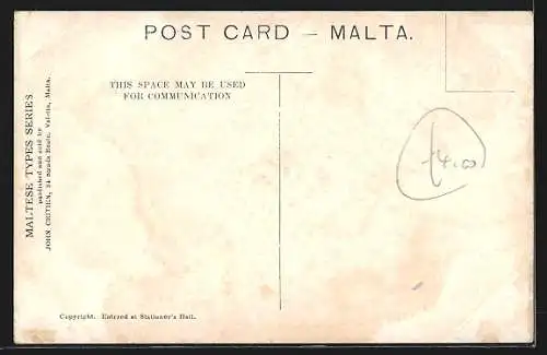 AK Malta, Frauen und Männer hinter Eselgespann