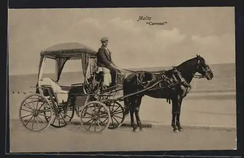 AK Malta, Carozzi, Pferdekutsche