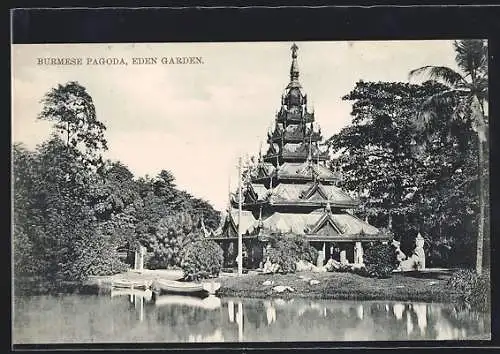 AK Calcutta, Burmese Pagoda, Eden Garden