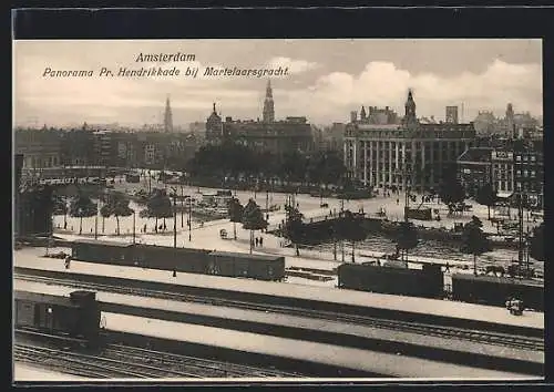 AK Amsterdam, Panorama Pr. Hendrikkade bij Martelaarsgracht