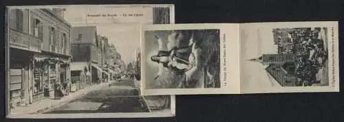 Leporello-AK Berck, La rue Carnot, La rue Rothschild, Le Phare, L`Avenue de la Gare