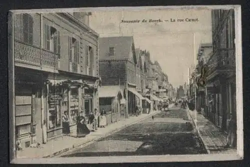 Leporello-AK Berck, La rue Carnot, La rue Rothschild, Le Phare, L`Avenue de la Gare