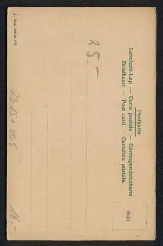 Mechanische-AK Kleid der Frau weht nach oben