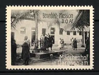 Reklamemarke Deutsch-Ost-Afrika, Daressalam, Mädchenhof, Benediktiner Mission