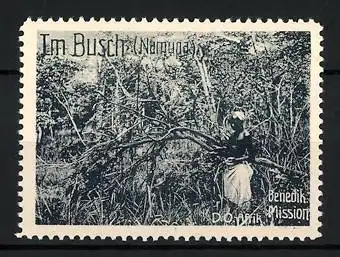 Reklamemarke Deutsch-Ost-Afrika, Namuga, im Busch, Benediktiner Mission