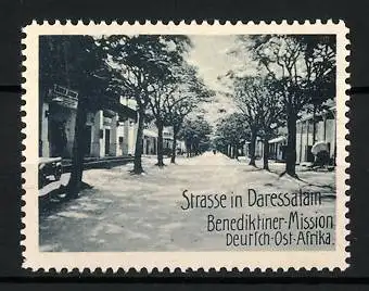 Reklamemarke Deutsch-Ost-Afrika, Strasse in Daressalam, Benediktiner Mission