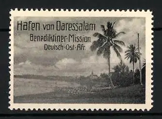 Reklamemarke Deutsch-Ost-Afrika, Hafen von Daressalam, Benediktiner Mission