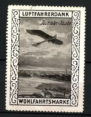 Reklamemarke Rumpler-Taube, Wohlfahrtsmarke Luftfahrerdank