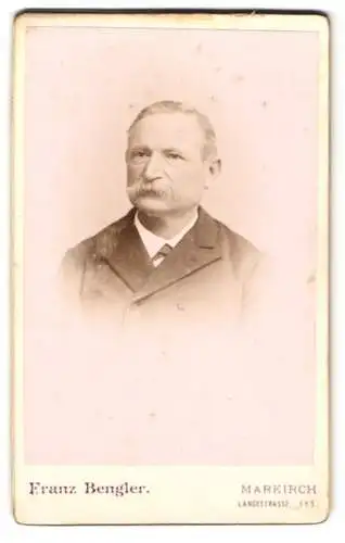 Fotografie Franz Bengler, Markirch, Langestr. 111, Älterer Herr im Anzug mit Schnauzbart