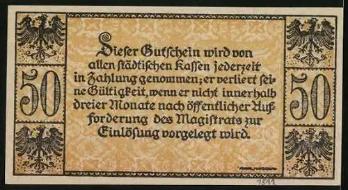 Notgeld Nordhausen 1919, 50 Pfennig, Der Roland