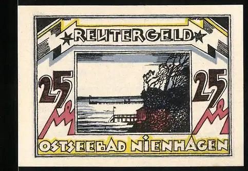 Notgeld Nienhagen /Ostsee 1922, 25 Pfennig, Uferpartie